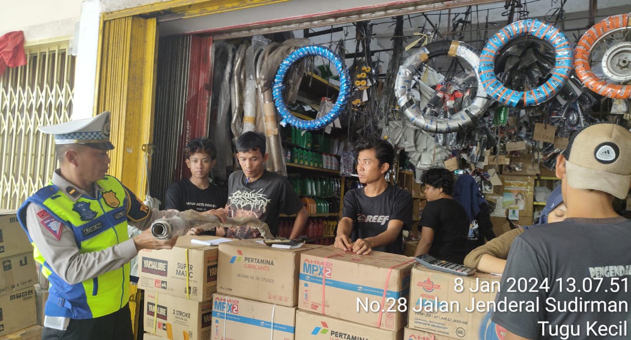 Polantas Prabumulih Gencar Sosialisasi Knalpot Brong ke Bengkel Variasi