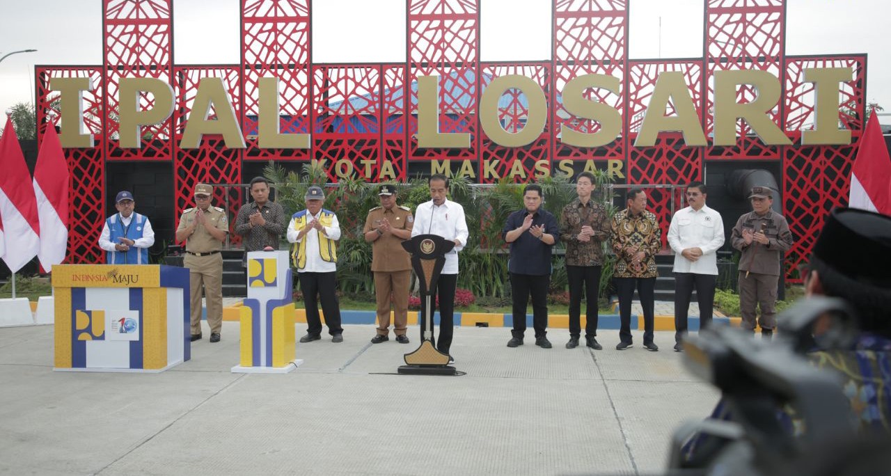 Layani 41.000 KK, Presiden Jokowi Resmikan SPAL Domestik Terpusat Losari di Makassar