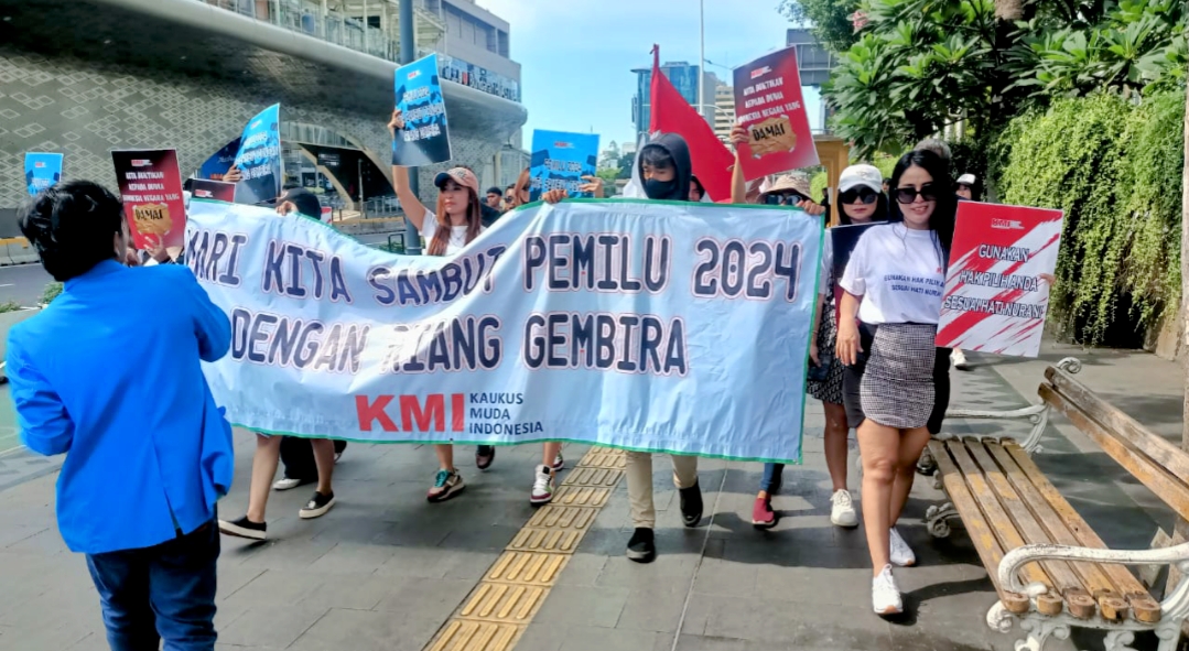 Gelar Aksi Damai, KMI Ajak Masyarakat Hadapi Pemilu dengan Riang Gembira
