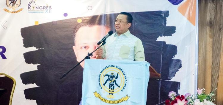 Sosialisasi Empat Pilar MPR RI bersama Himpunan Mahasiswa Buddhis Indonesia (HIKMAHBUDHI), Ketua MPR RI Bamsoet Tegaskan Pentingnya 'Kepemimpinan Berkelanjutan' dalam Mewujudkan Indonesia Emas 2045