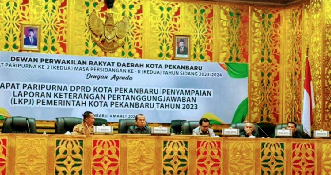 DPRD Pekanbaru Gelar Paripurna Penyampaian LKPJ Pemerintah Kota Tahun 2023