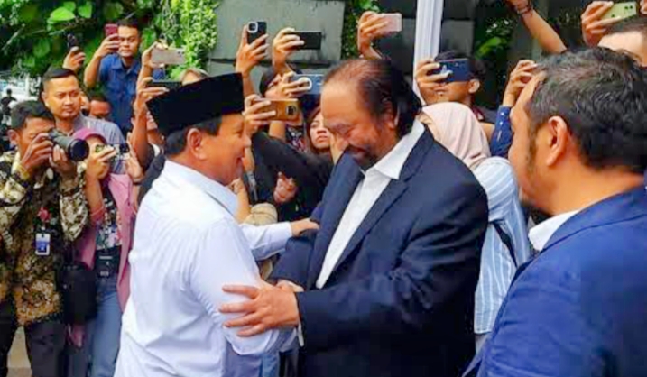 Presiden Terpilih Prabowo Subianto Temui Surya Paloh di NasDem Tower