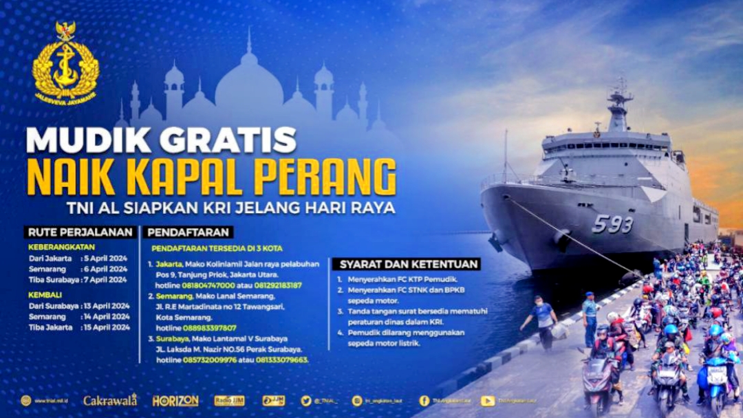 Ratusan Pemilir Program Mudik Gratis Tiba di Dermaga Mako Kolinlamil Jakarta