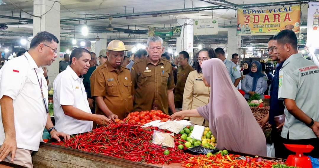 Tinjau Pasar Petisah, Satgas Pangan Sumut Monitoring Harga Kebutuhan Pokok Jelang Idulfitri