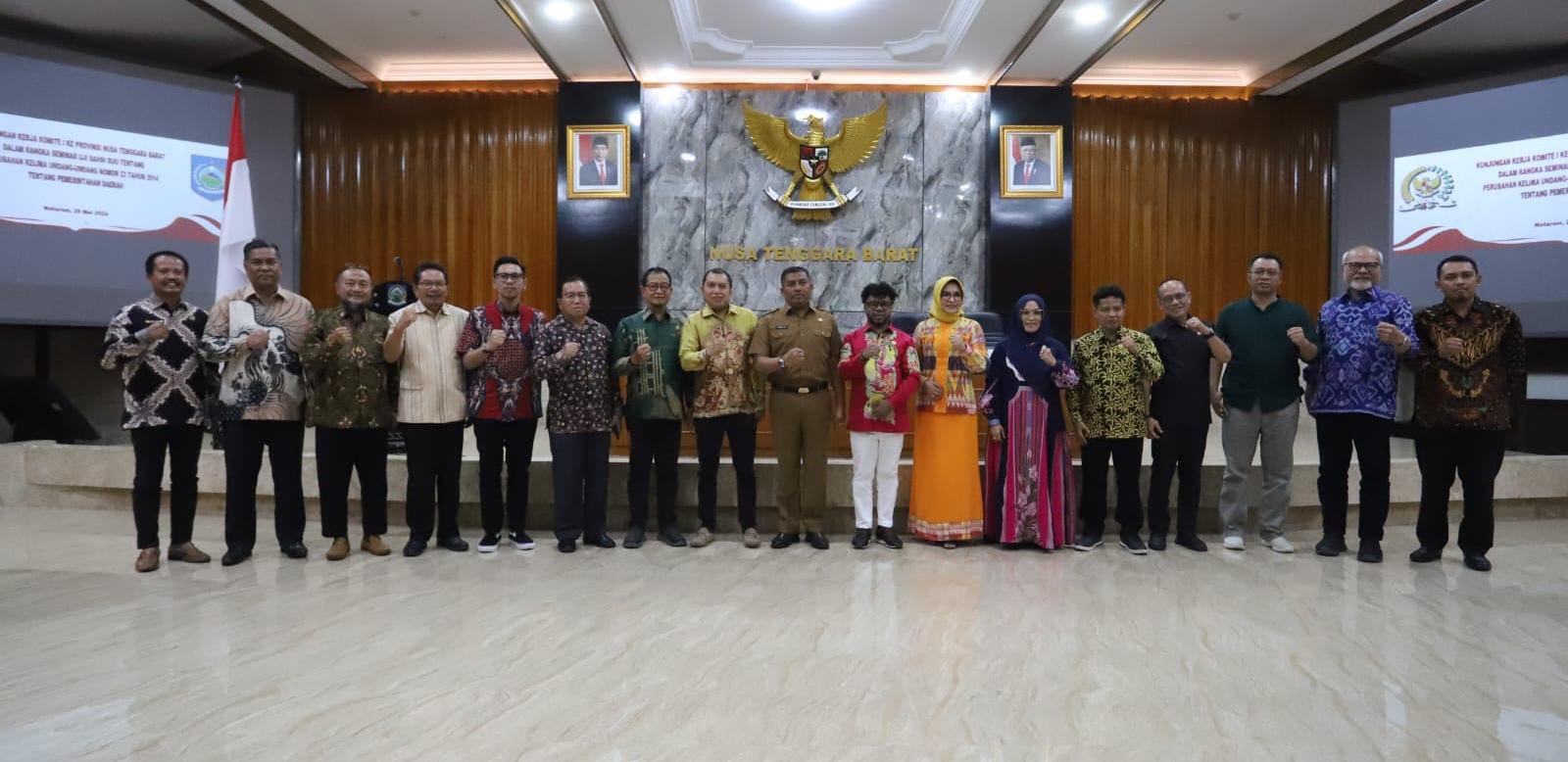 UJI SAHIH RUU PERUBAHAN KELIMA UU PEMERINTAHAN DAERAH, KOMITE I KE PROVINSI NUSA TENGGARA BARAT.