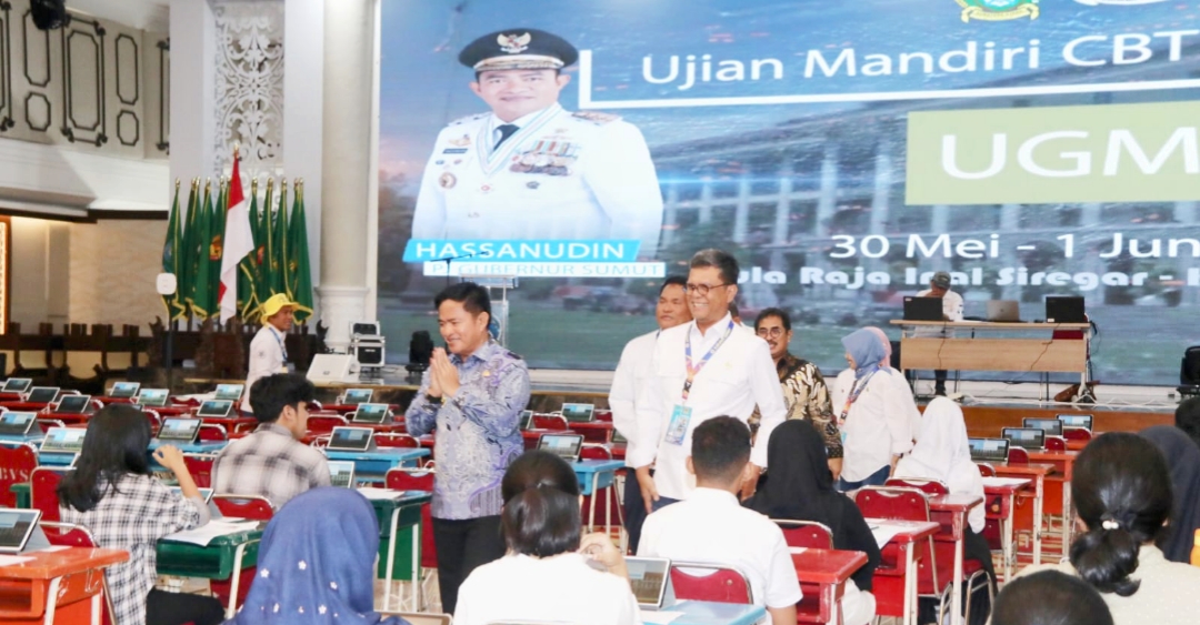 Tinjau Ujian Masuk Computer Based Test UGM, Pj Gubernur Sumut Beri Motivasi 1.215 Peserta