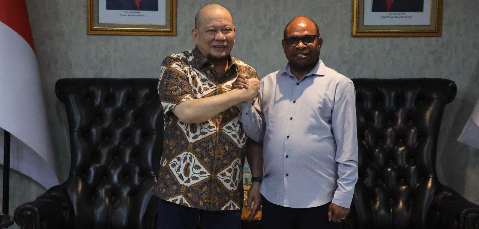 Audiensi dengan Ketua DPD RI, Pj Walikota Sorong Minta Masukan untuk Percepatan Pembangunan Papua