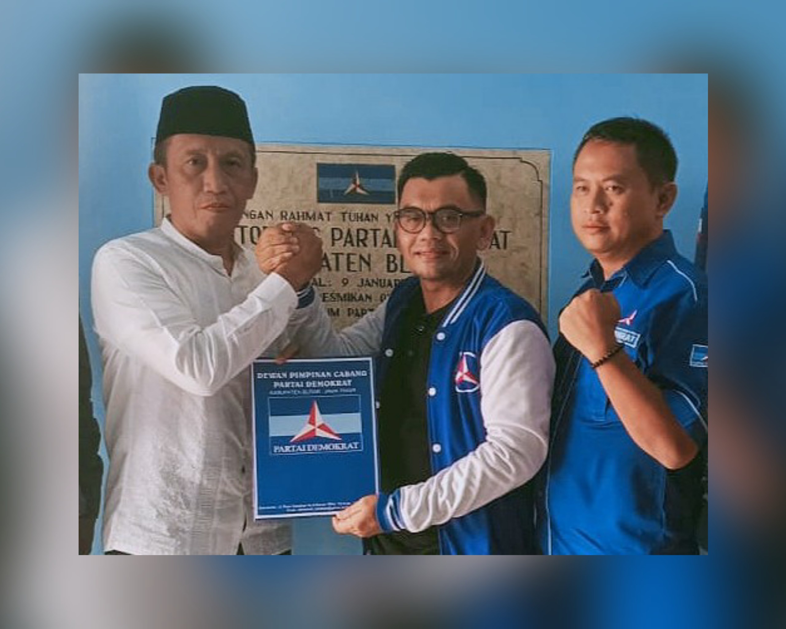 Silaturahmi Politik Muharam Sulistiono Balon Bupati dari PDI P Dengan Demokrat Disambut Hangat Ketua DPC Edy Masna