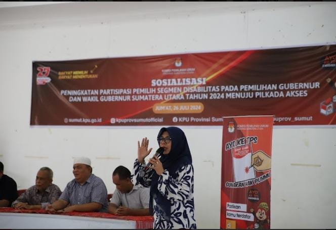 KPU Provinsi Sumatera Utara Gelar Sosialisasi Peningkatan Partisipasi Pemilih Segmen Disabilitas