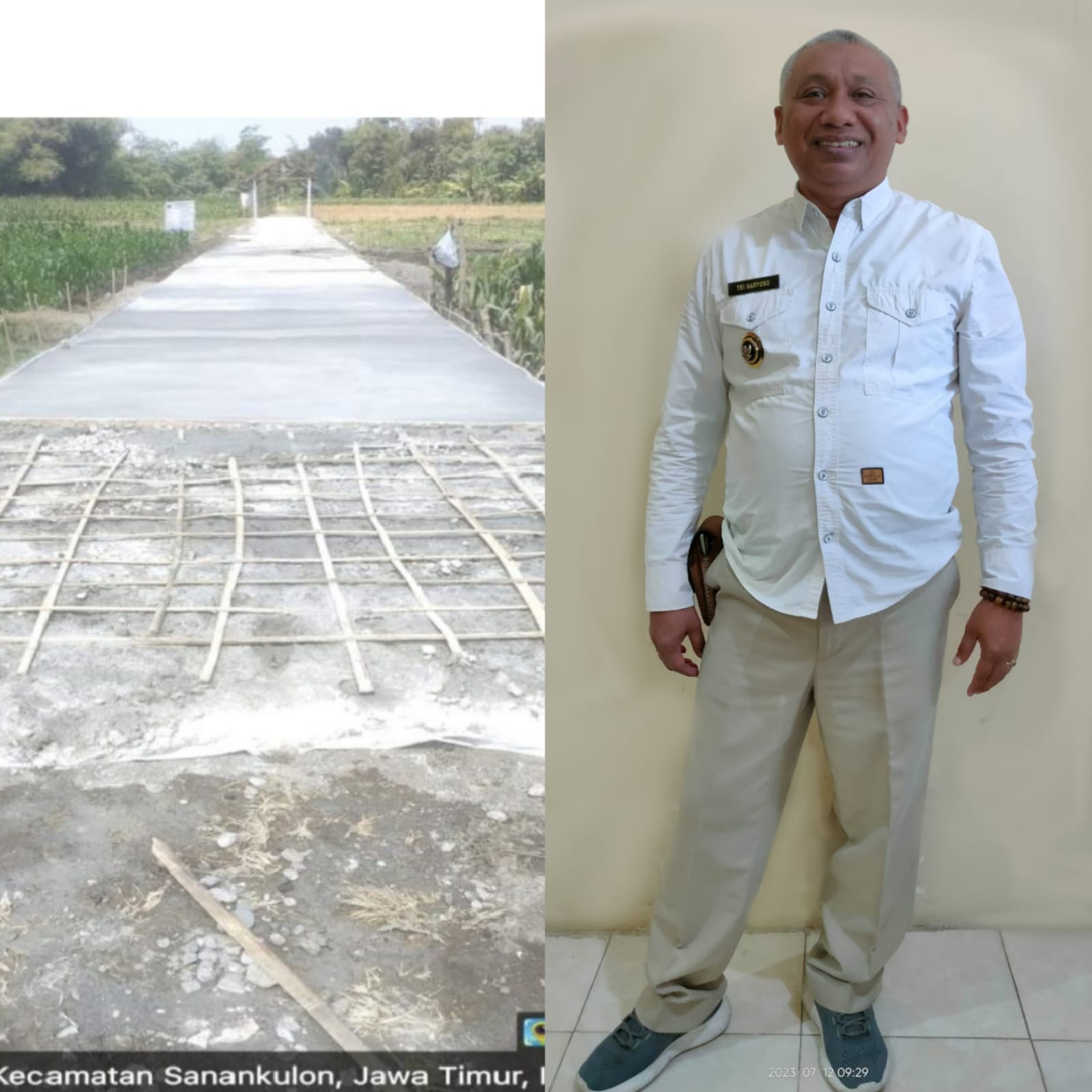Jalan Rabat Beton di Dusun Sumber Buntung Bertulang Bambu Ternyata Menggunakan Dana Desa
