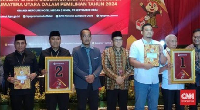 KPU Sumut Tetapkan Nomor Urut Dua Pasangan Calon Gubernur dan Wakil Gubernur Sumut