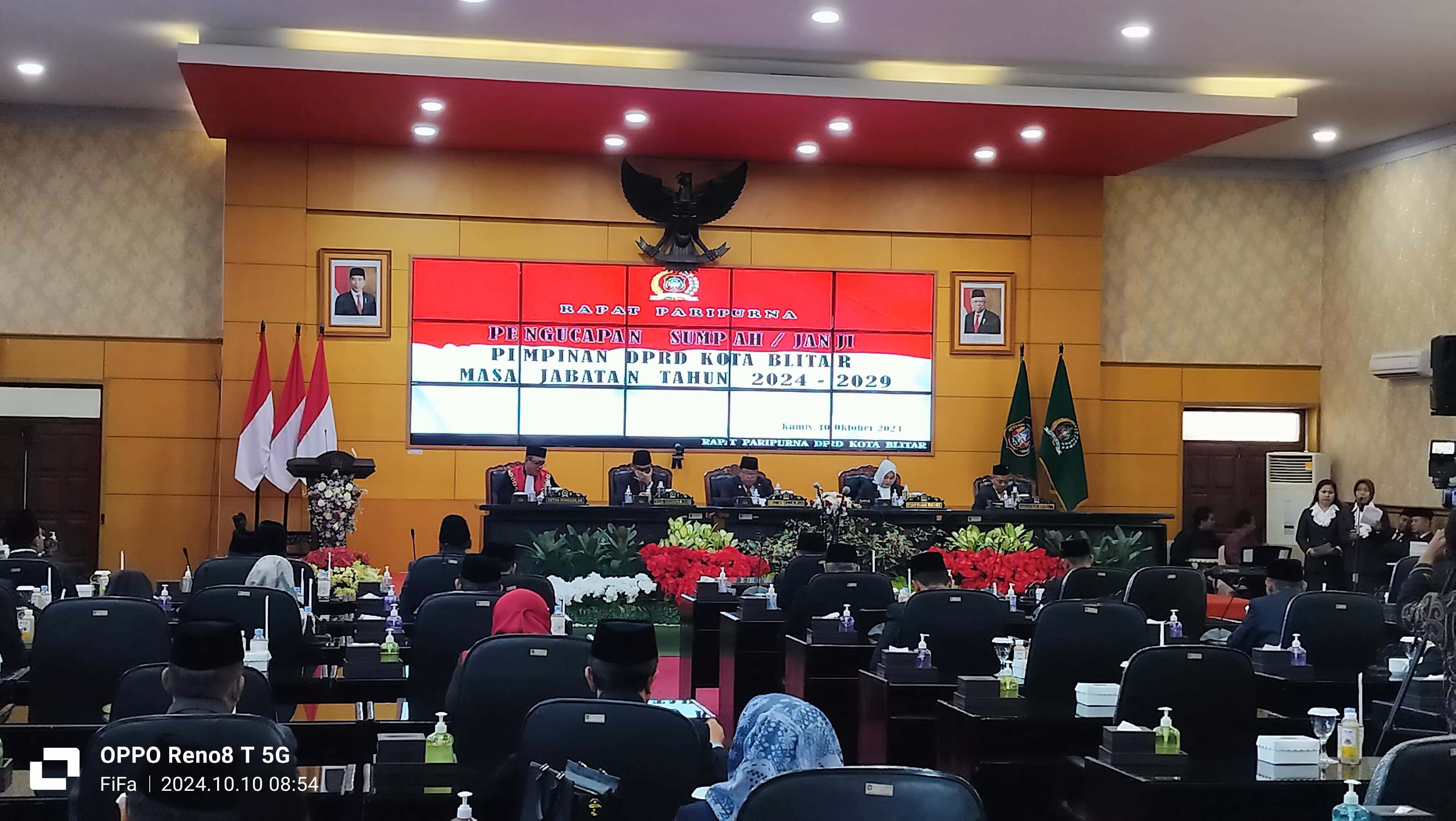 DPRD Kota Blitar Gelar Rapat Paripurna Sumpah dan Janji Ketua dan Wakil Ketua Masa Jabatan 2024-2029