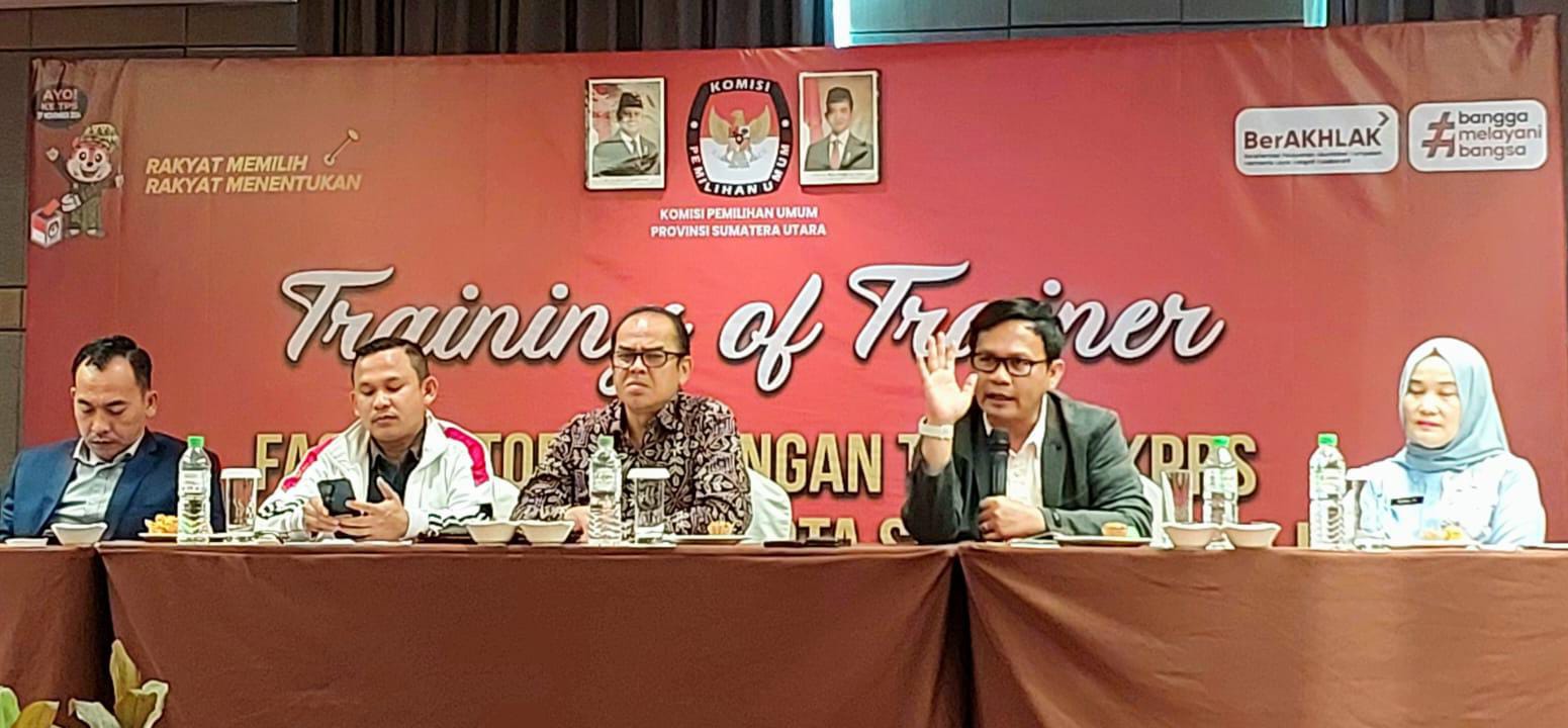 Siapkan KPPS, KPU Sumut Gelar Training of Trainer kepada KPU Kabupaten dan Kota