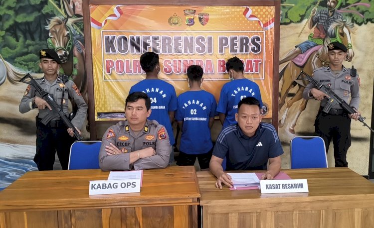 Polres Sumba Barat Berhasil Menahan Tiga Tersangka Kasus Pencurian Kendaraan Bermotor