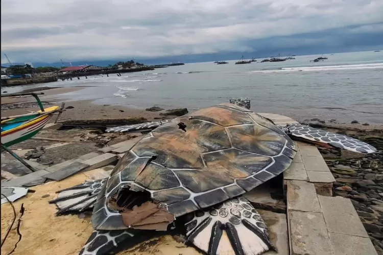 Patung Kura-Kura Raksasa di Sukabumi Jadi Sorotan, Proyek Senilai Rp15,6 Miliar itu Diduga Berbahan Kardus
