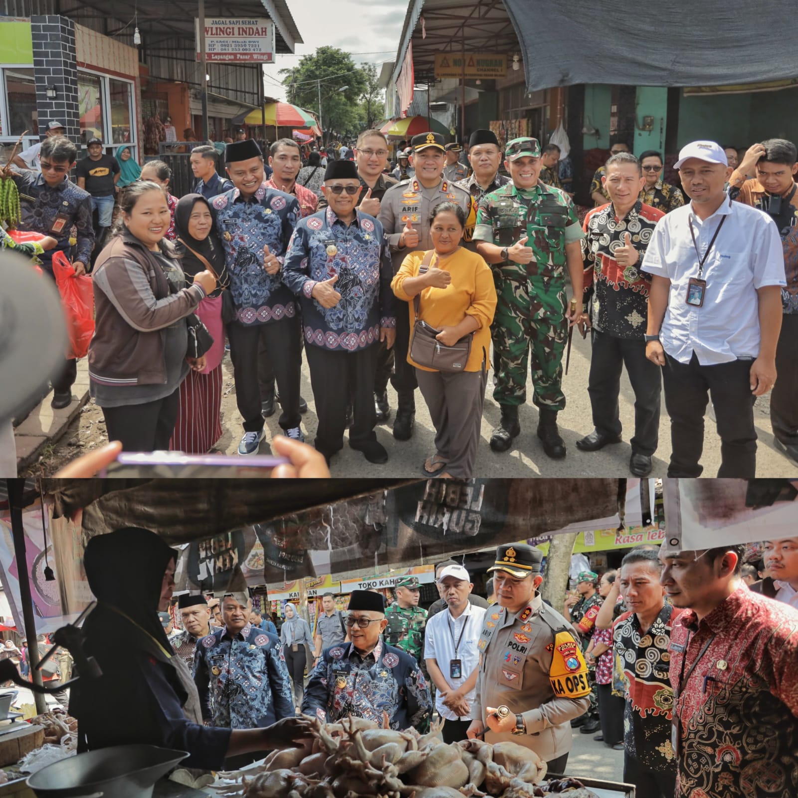 Kapolres, Bupati Gelar Sidak Bahan Pokok Penting di Pasar Wlingi Bareng Forkopimda
