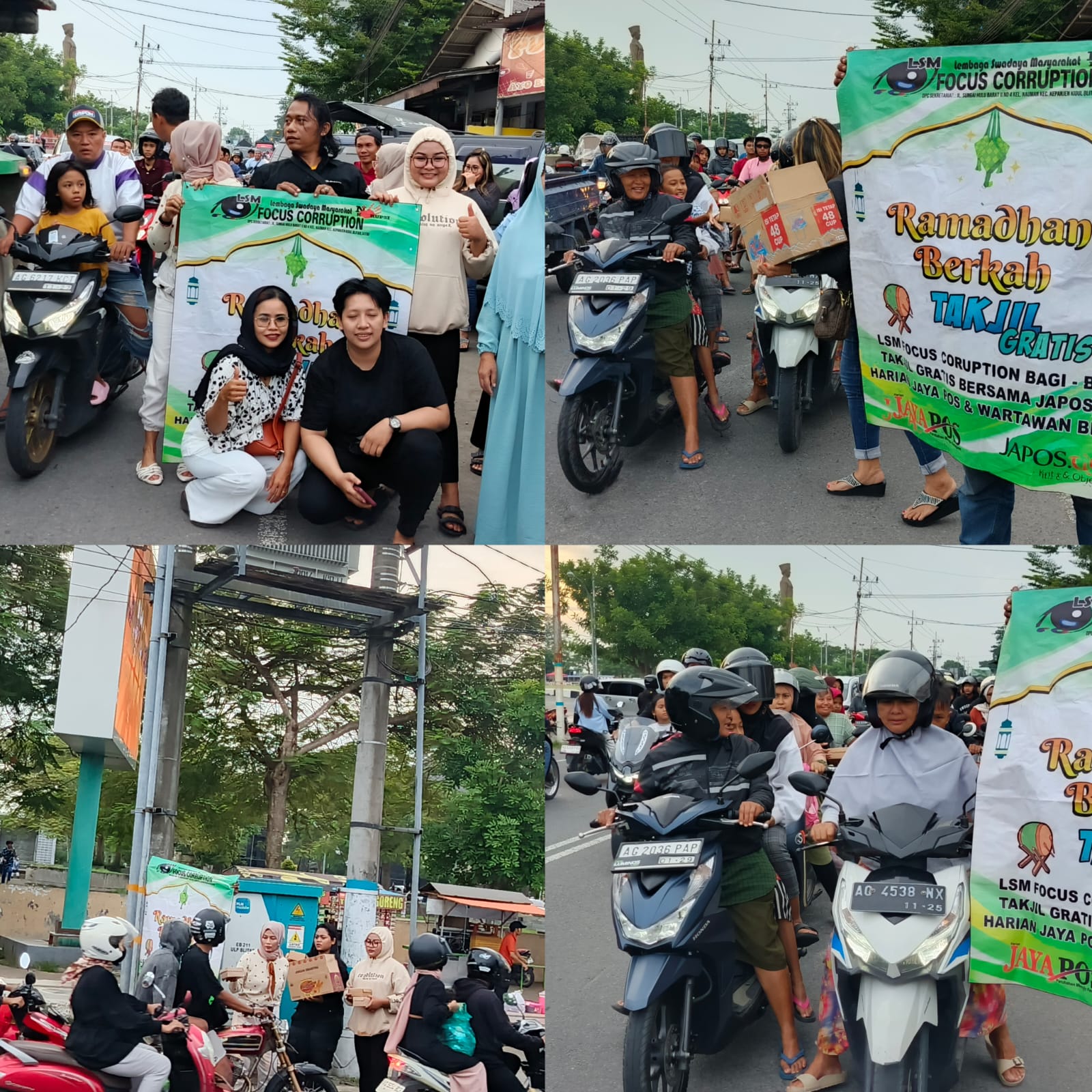 Berkah Ramadhan Ke 3, LSM Focus Corupsion Berbagi 1500 Takjil Bersama Awak Media Depan Kantor Bupati