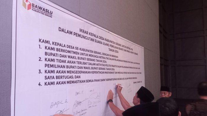 Bawaslu Ingatkan Kades Se-Kabupaten Serang Bersikap Netral pada PSU 19 April Mendatang