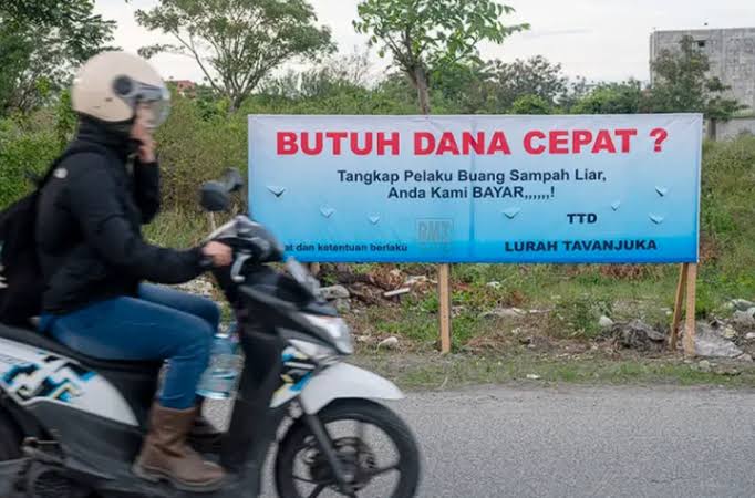 Viral, Lurah Tavanjuka Buat Sayembara Tangkap Pelaku Pembuang Sampah Sembarangan