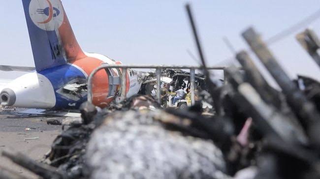 Brutal! Pesawat Jemaah Haji Yaman Tinggal Ekor setelah Dirudal Israel