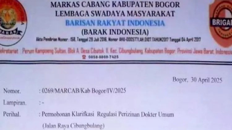 Viral! LSM Layangkan Surat Sweeping Dokter Praktik di Bogor