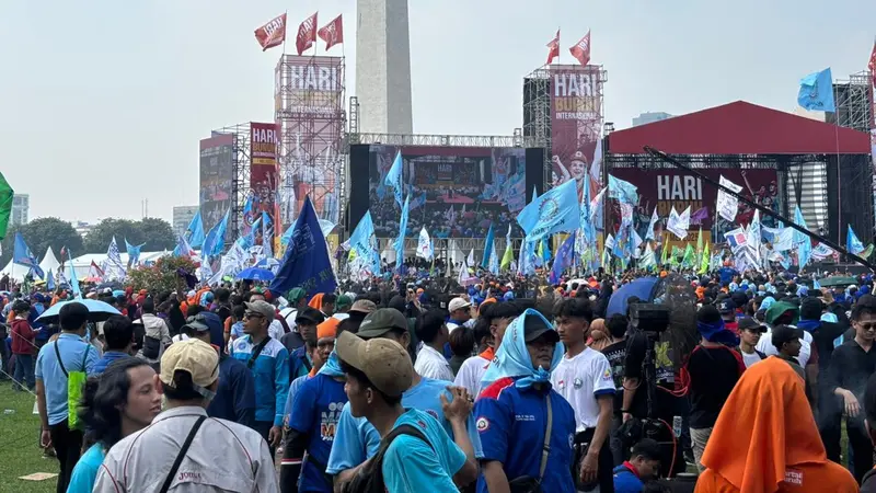 May Day, Ribuan Buruh Padati Kawasan Monas