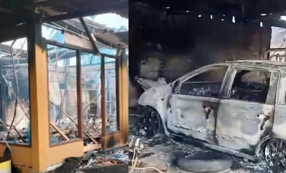 Heboh! Warga Bakar Rumah Lurah di Lampung Tengah