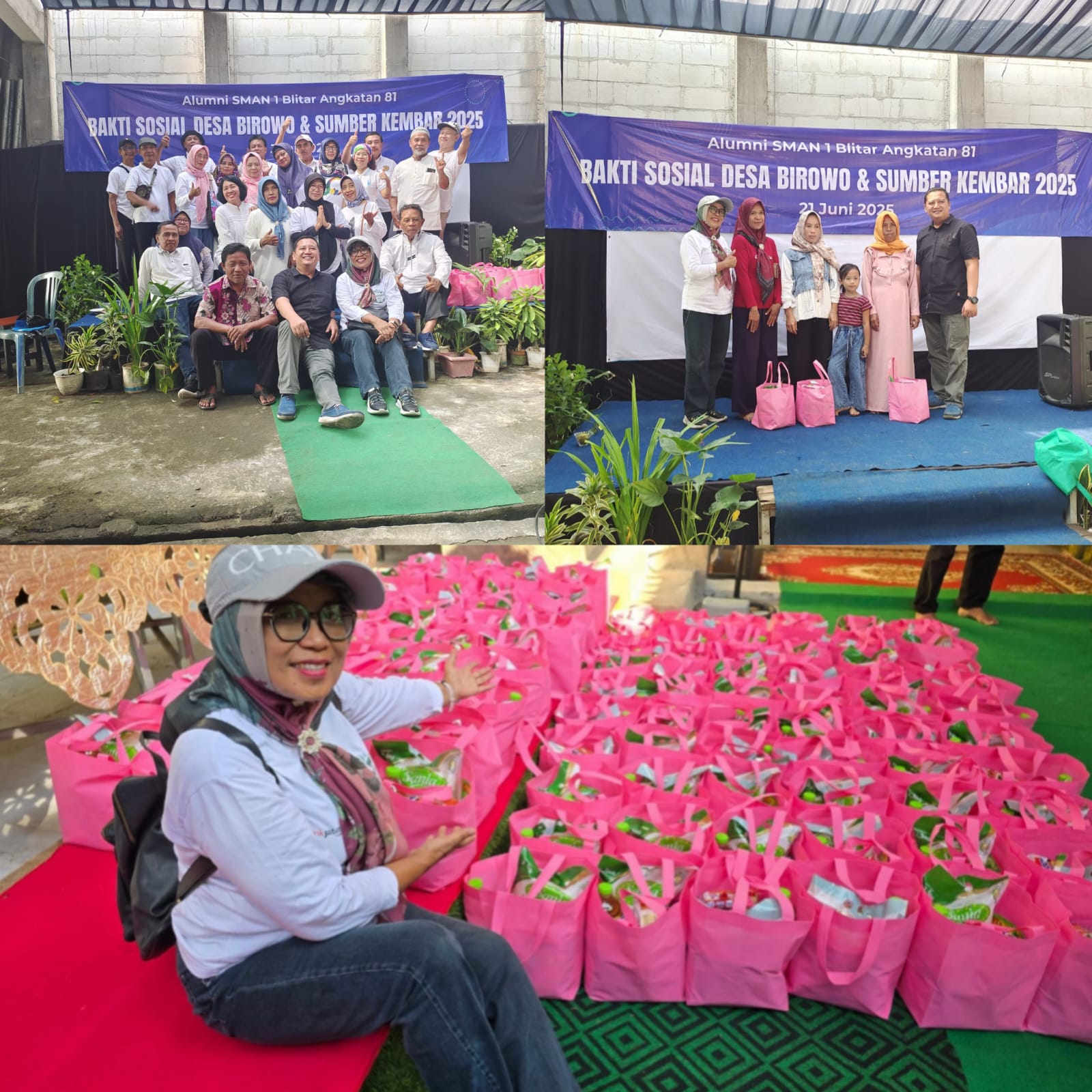 Gelar Baksos Alumni 81 SMAN I Blitar Bagikan 150 Paket Sembako pada masyarakat Kurang Mampu di Binangun