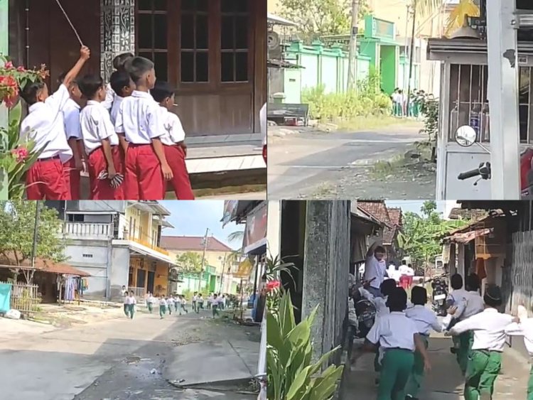 Viral! Siswa SD Saling Kejaran