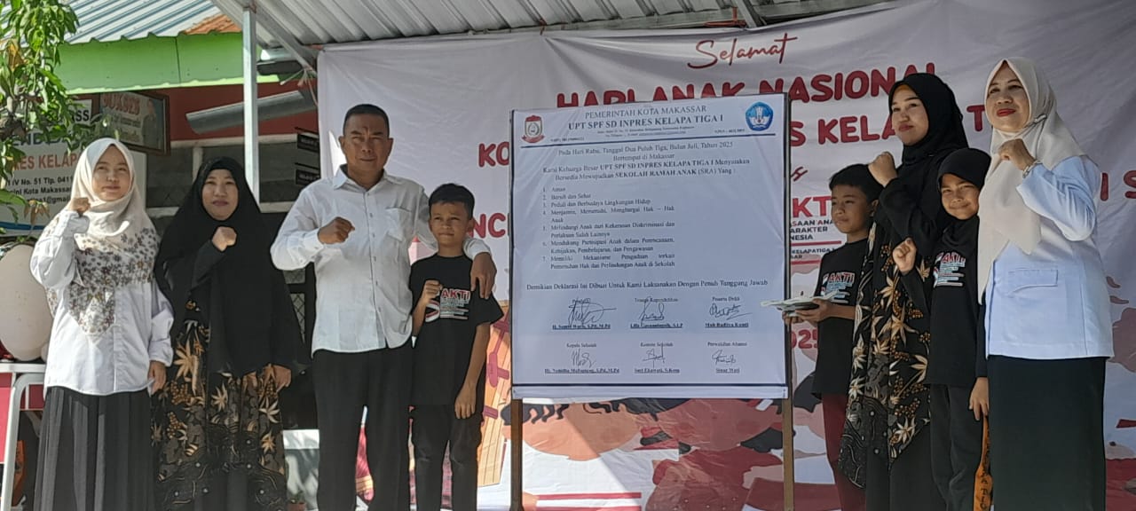 Dinas Pendidikan dan DP3A Kota Makassar Apresiasi Launching Inovasi SAKTI dan Deklarasi SRA di SD Inpres Kepala Tiga 1