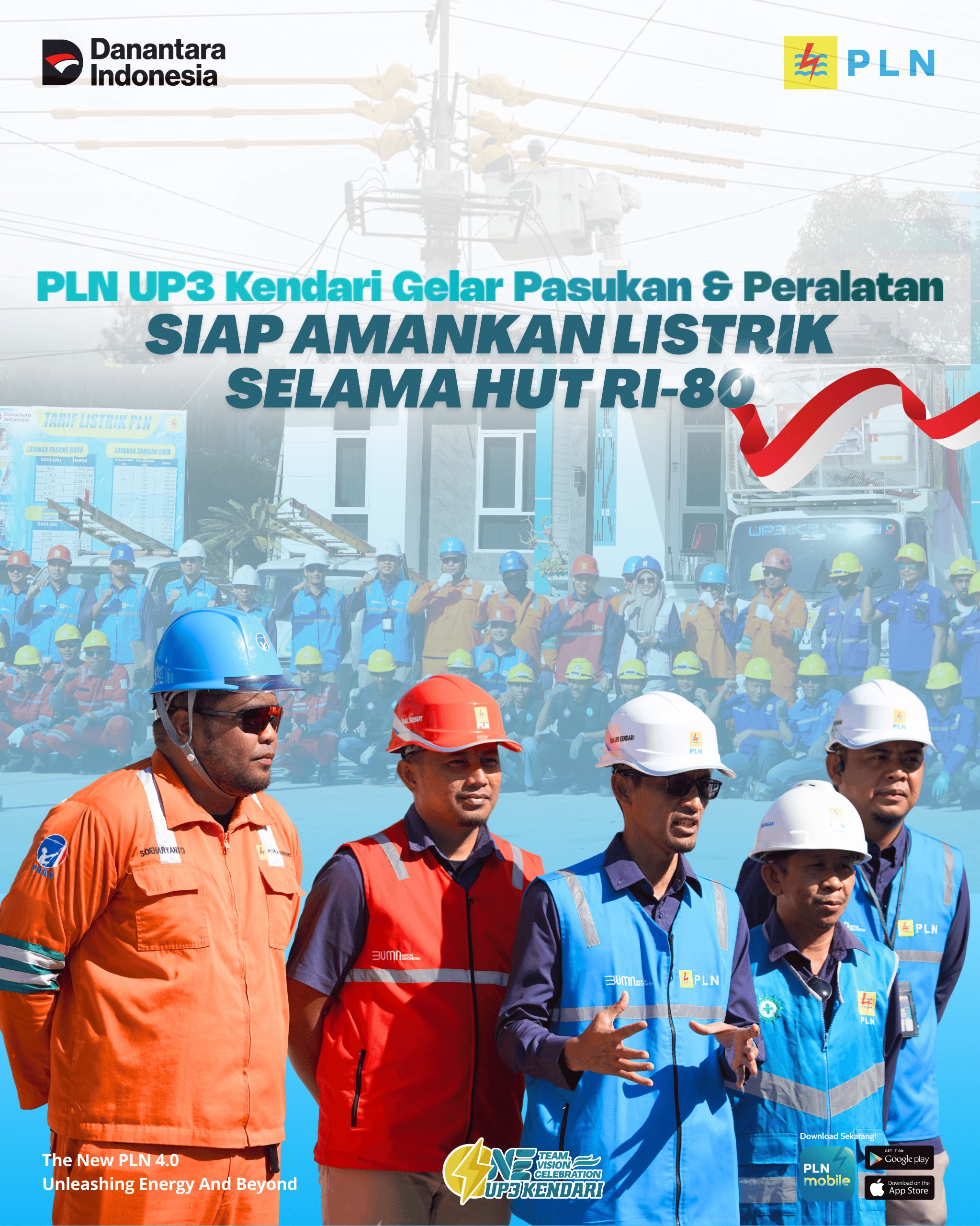 PLN UP3 Kendari Gelar Pasukan dan Peralatan Siap Amankan Listrik Selama HUT RI Ke-80