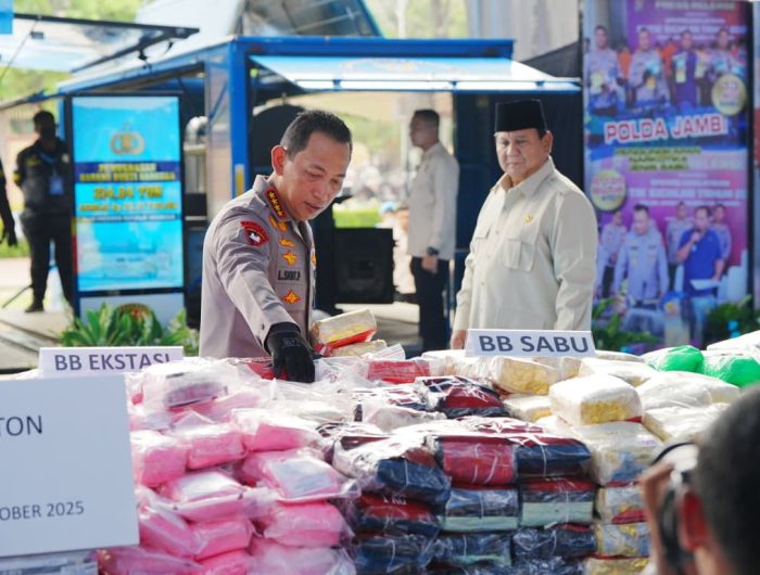 Prabowo Musnahkan Ratusan Ton Narkoba