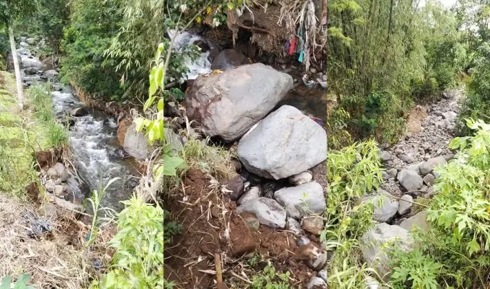 Air Sungai di Tanah Datar Mendadak Hilang, Begini kata Geolog