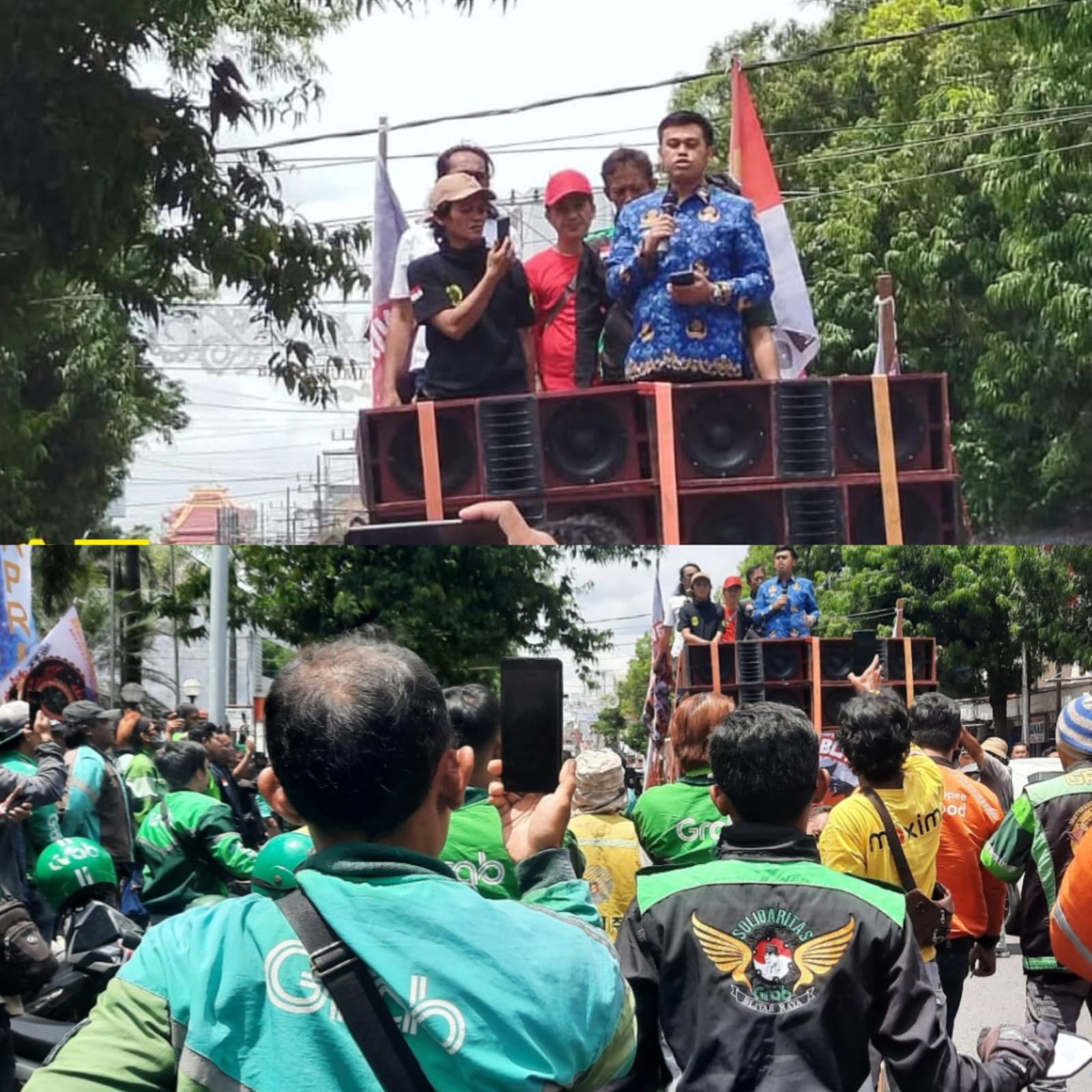 Geruduk Kantor Walikota Blitar Ojol Tuntut Penghapusan Zona Merah