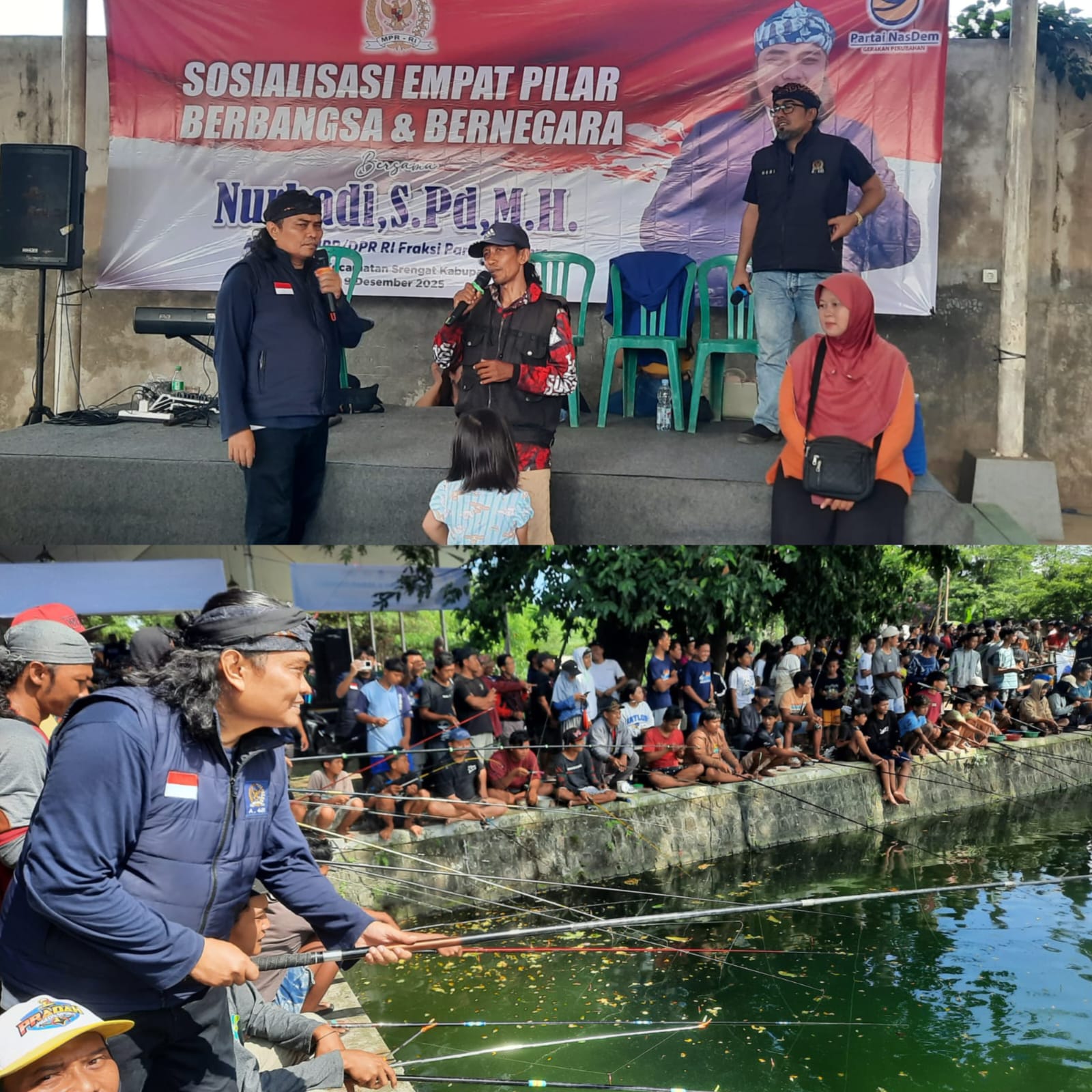 Sosialisasi Empat Pilar, Nurhadi DPR RI Gelar Mancing Rezeki Berhadiah Kambing di Blitar