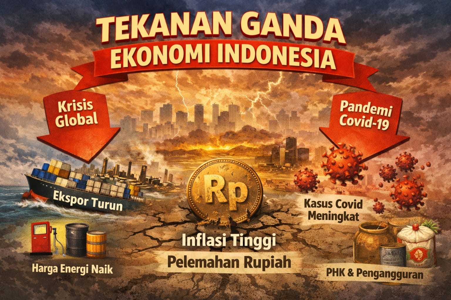 Tekanan Ganda Ekonomi Indonesia