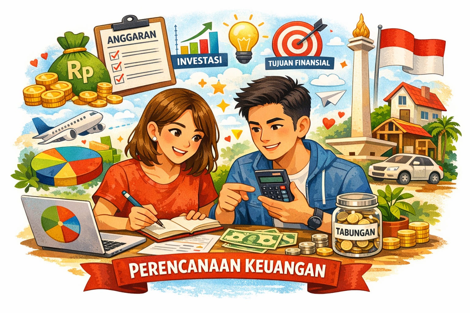 Ilustrasi perencanaan keuangan untuk milenial dan Gen Z Indonesia