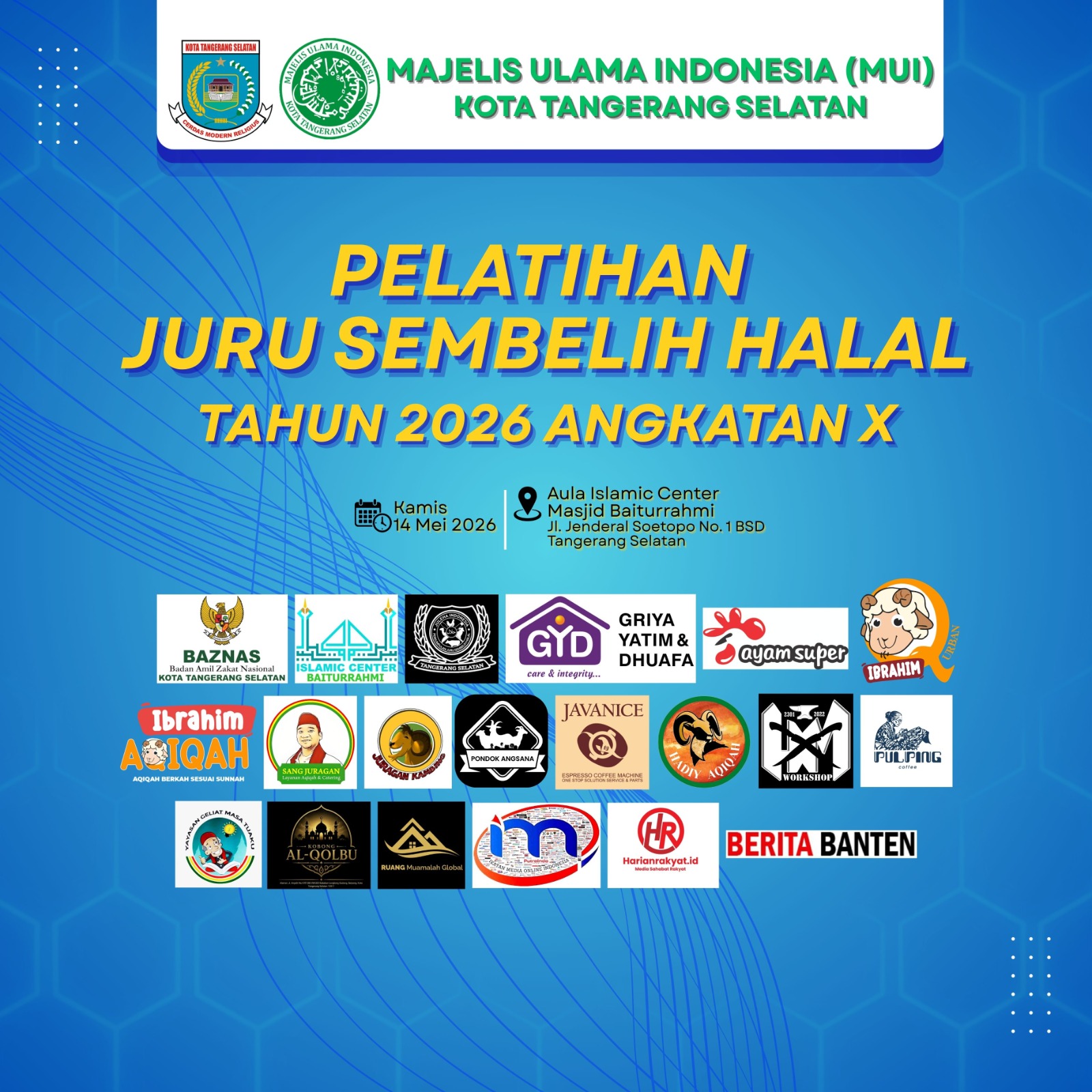 Besok! Pelatihan Juru Sembelih Halal MUI Tangsel di BSD Targetkan 300 Peserta