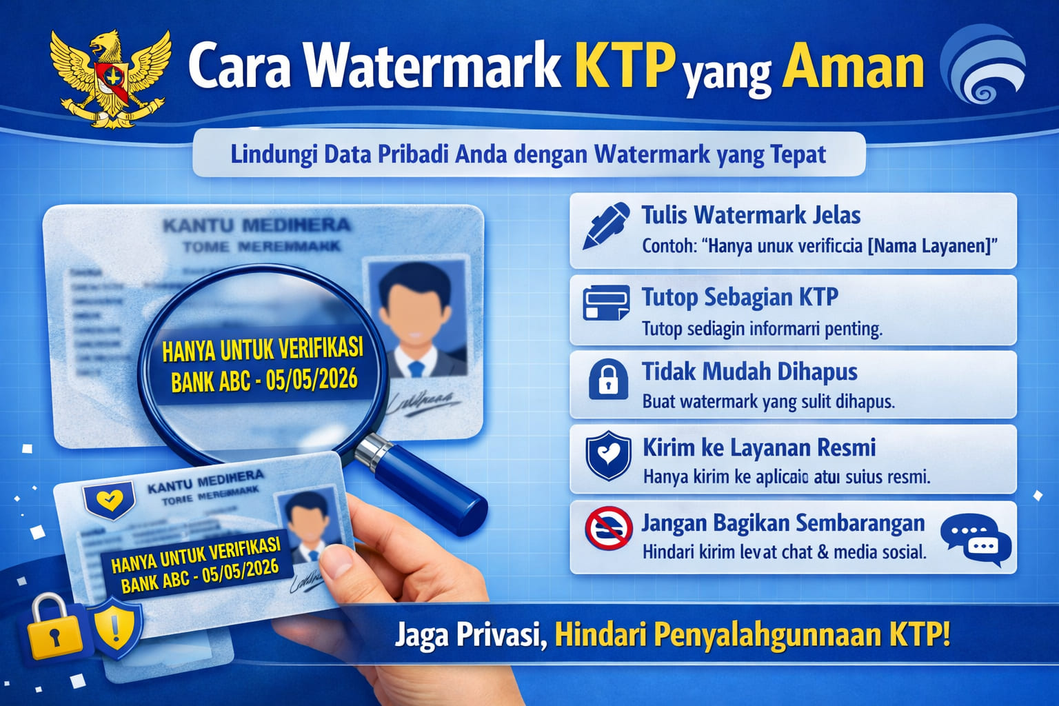 Cara Aman Mengirim Foto KTP: Watermark & Perlindungan Data