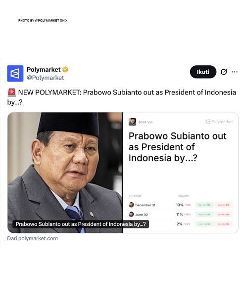 Komdigi Blokir Polymarket usai Prediksi Prabowo Lenger sebelum 2027
