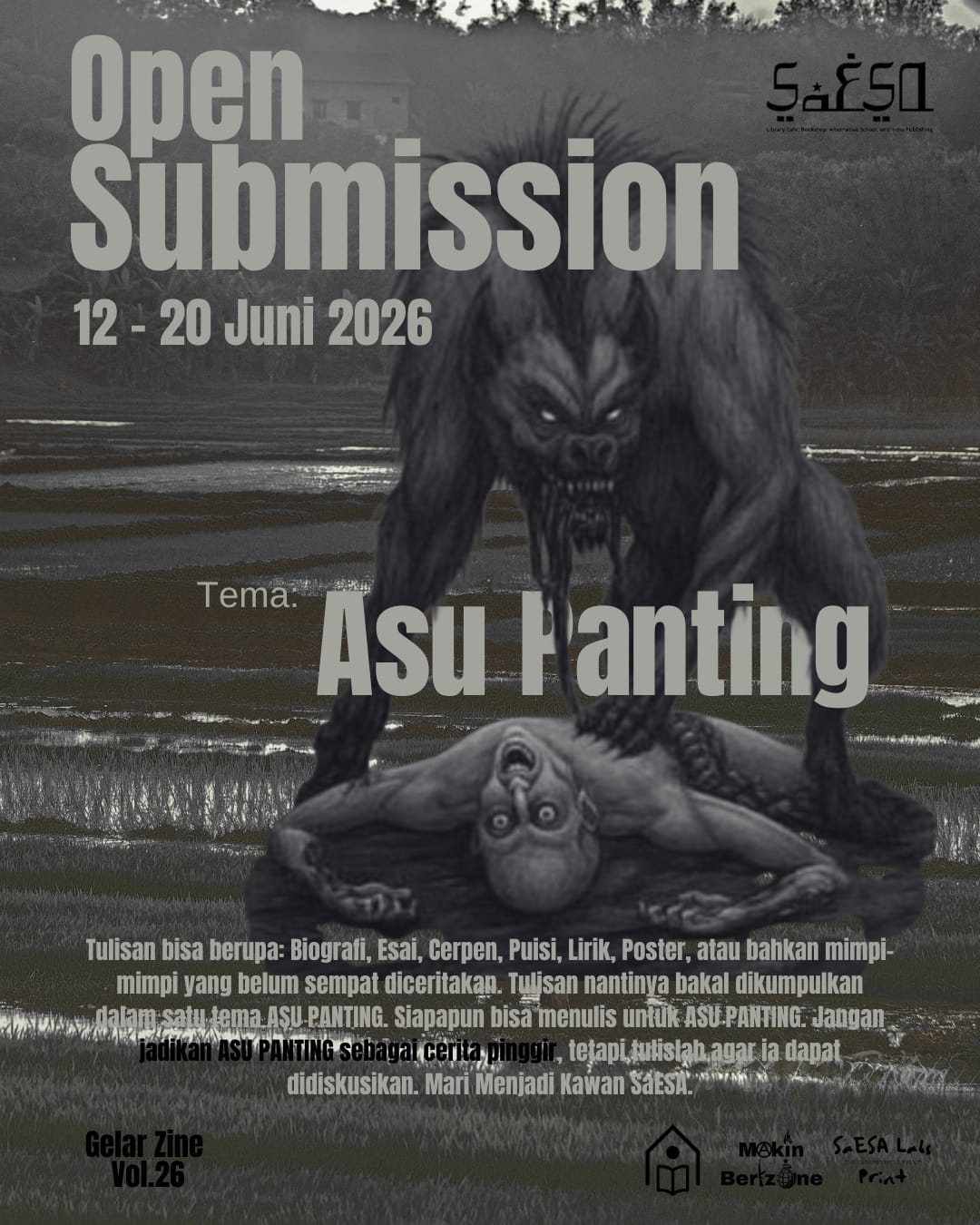 ASU PANTING: Rumah Buku SaESA Ajak Publik Menelusuri Ketakutan Yang Diwariskan