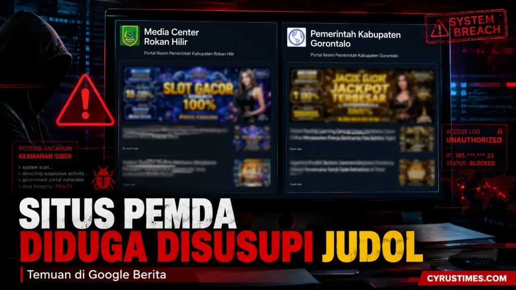 Dua situs Pemda diduga tampilkan promosi judi online di Google Berita