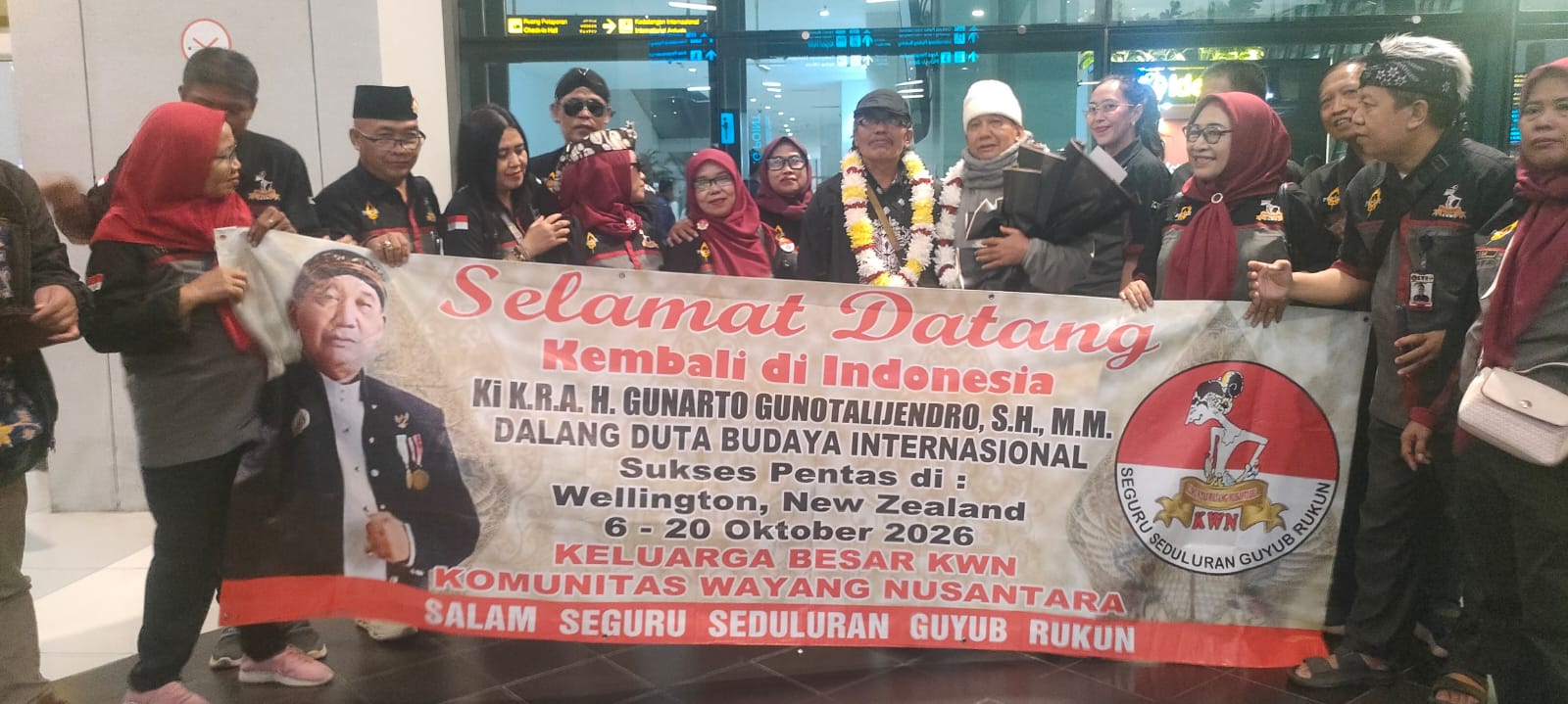 KWN Sambut Dalang Ki Gunarto Usai Pentas Wayang Kulit di Selandia Baru