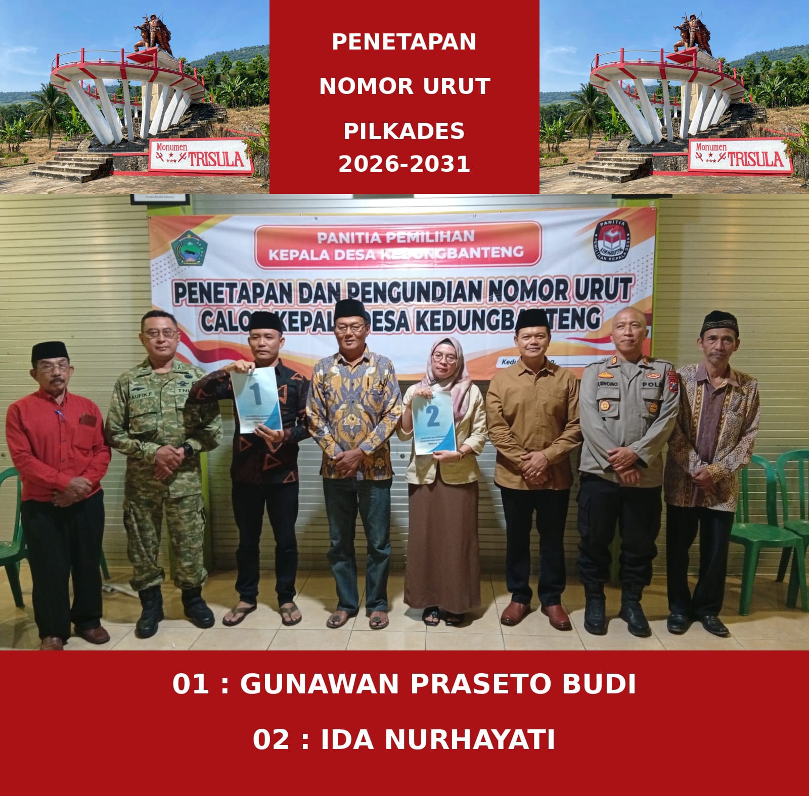 "Dua Hati Satu Tujuan" Wujudkan Kedungbanteng Sejahtera Pasutri Maju Bursa Pilkades periode 2026 - 2031
