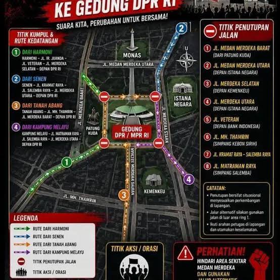 Hindari Demo 27 Agustus, Berikut Jalur Alternatif yang Perlu Dilewati