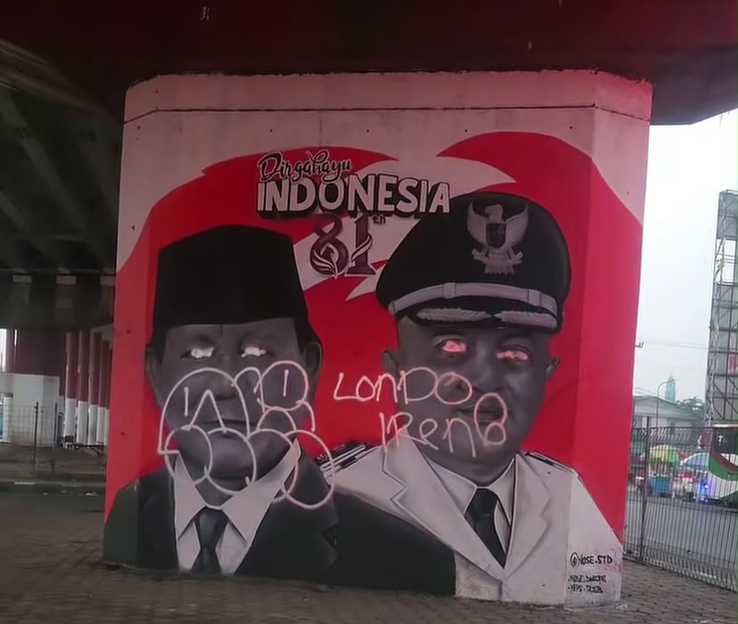 Pelaku Vandalisme Mural Prabowo dan Rudy di Flyover Cileungsi Masih Dikejar
