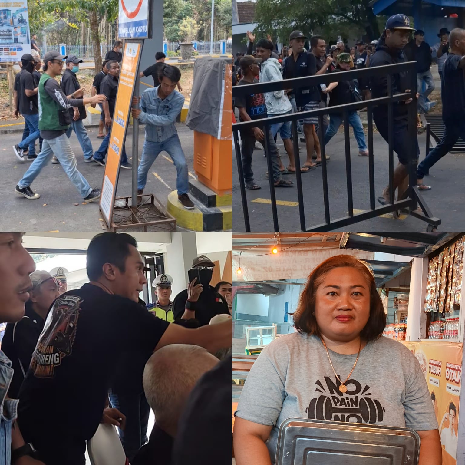 PJT Lahor Menolak, Massa Bertindak Jebol Paksa Pembatas Jalan Bendungan Lahor