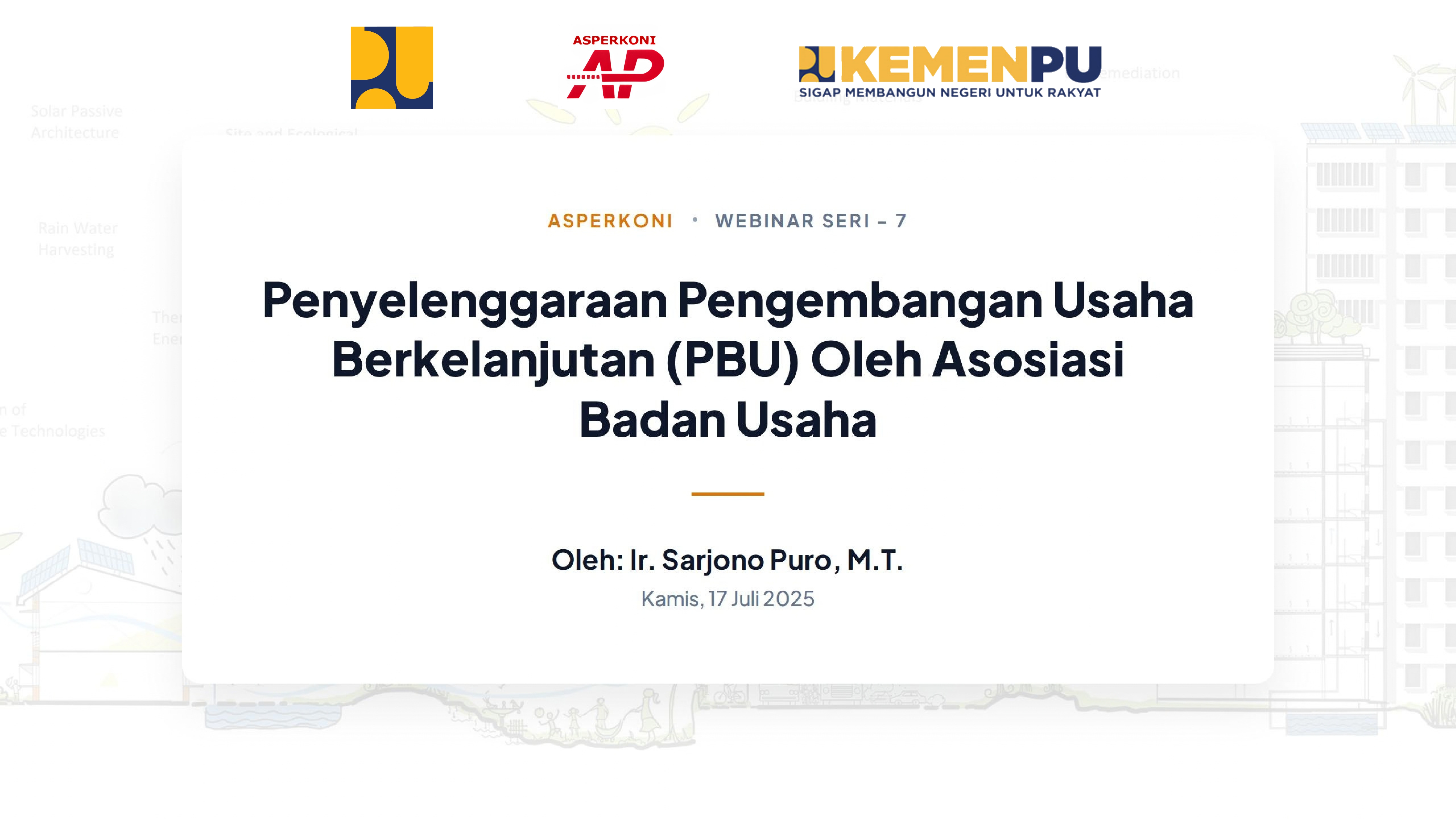 Dorong Transformasi Bisnis, Webinar ASPERKONI Seri 7 Usung Tema Penyelenggaraan Pengembangan Usaha Berkelanjutan (PBU)