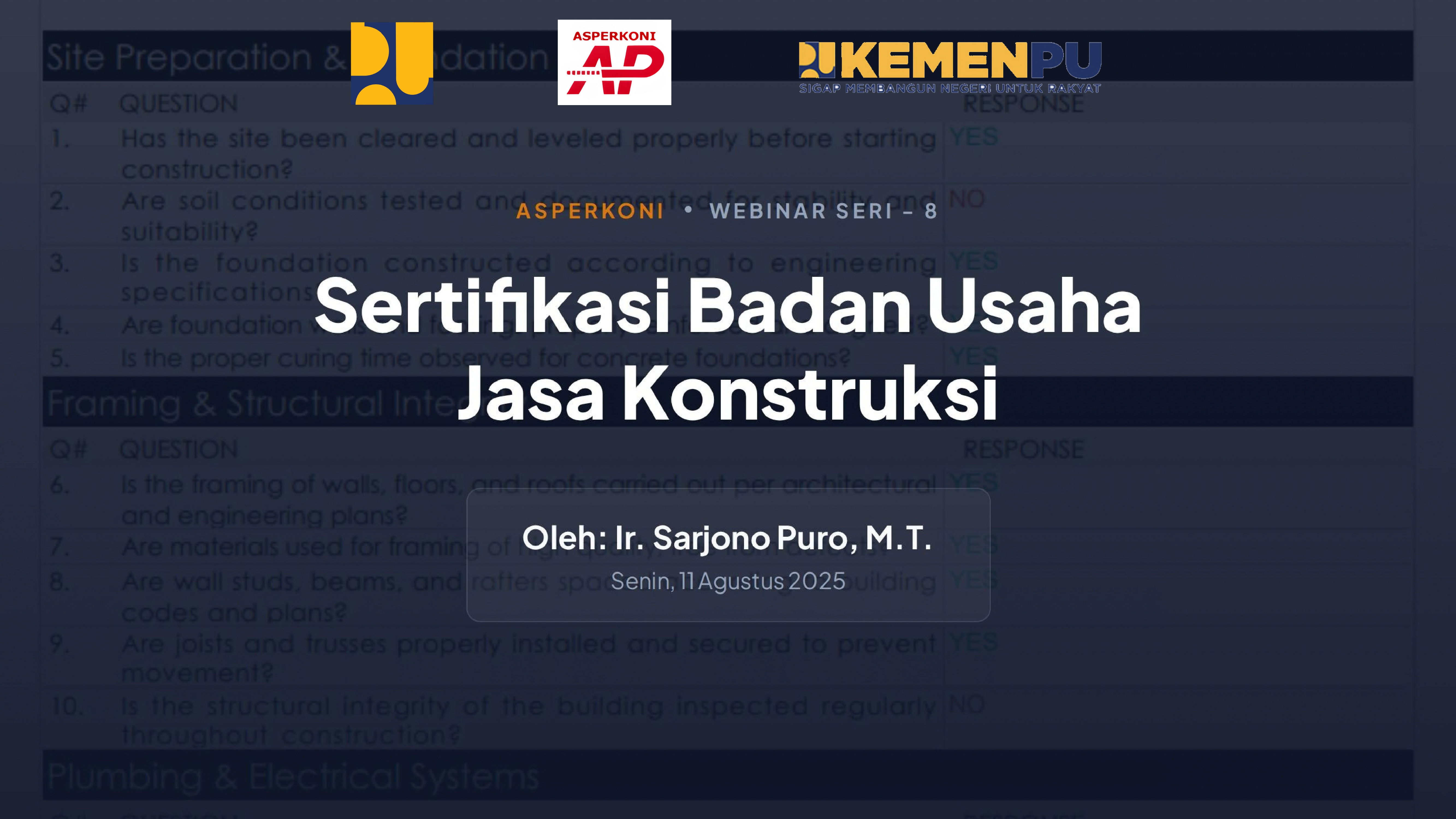 Maksimalkan Daya Saing, ASPERKONI Tutup Rangkaian dengan Webinar Sertifikasi Badan Usaha Jasa Konstruksi