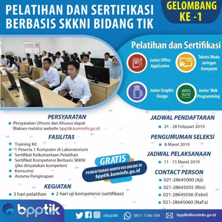 Dibuka Kembali Pendaftaran Pelatihan Dan Sertifikasi Kompetensi Bidang ...